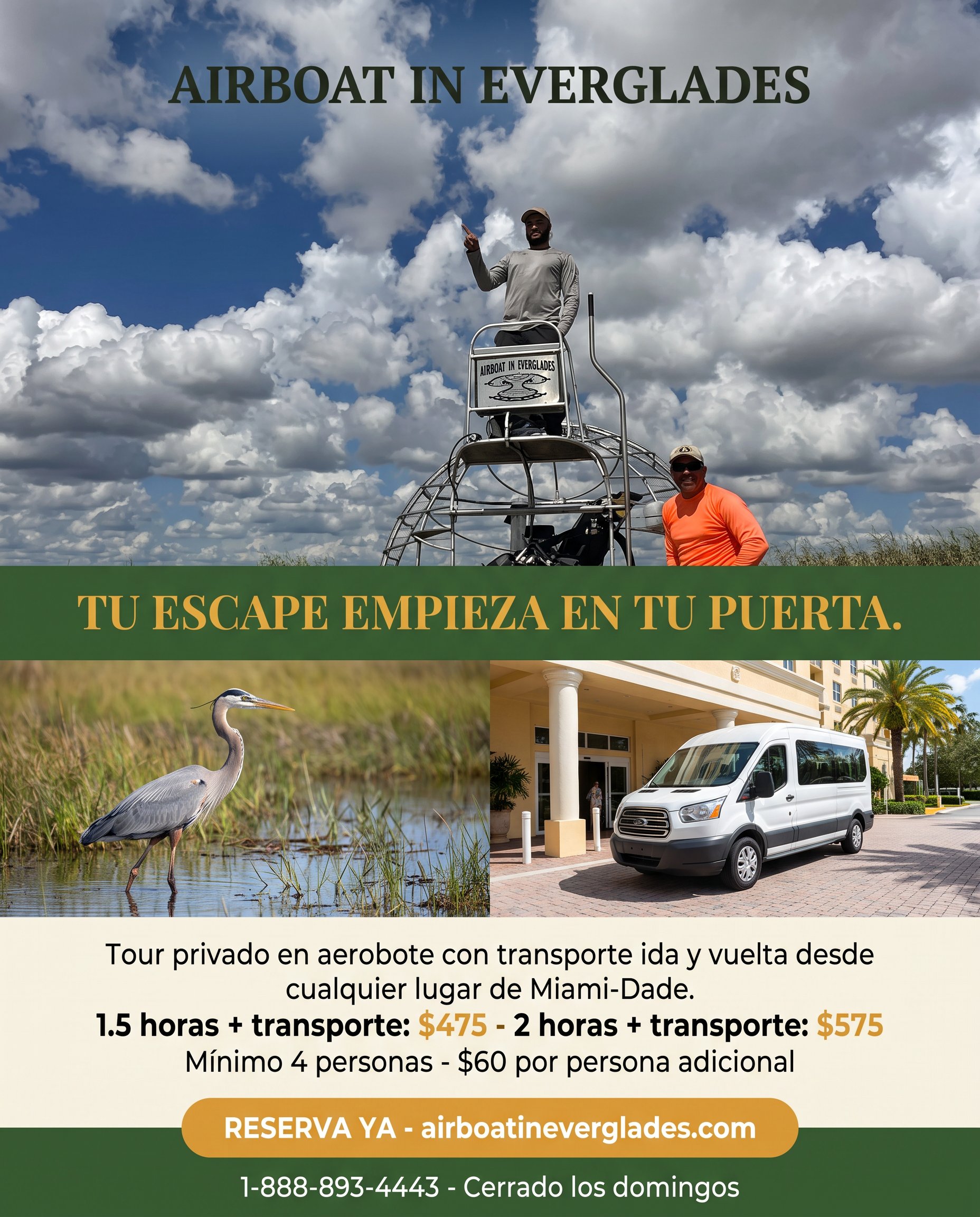 Tour privado en aerobote con transporte ida y vuelta desde Miami-Dade, Airboat in Everglades